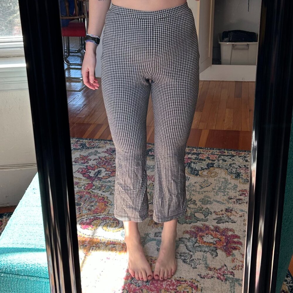 Checker-print pants